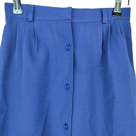 VTG‎ 70s Bobbie Brooks Skirt Womens Sz XS 0 Blue A Line Button Front Knee Union - Picture 2 of 6